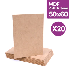 MDF 3mm Natural 50x60 Cm Blanco Acrilico Oleo x 20