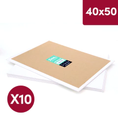 MDF 3mm Entelado 40x50 Cm Blanco Acrilico Oleo x 10