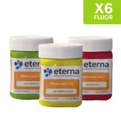 Pintura Para Tela Eterna 250 ml FLUOR x 6 Unidades