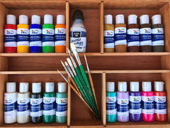 Valija De Pintor Con 20 Acrílicos Alba De 60 Y Accesorios - ARTISTICA MUNCH