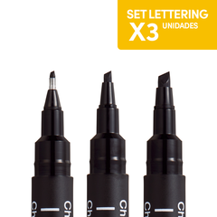 Uni Pin Microfibra Set Lettering X3 Unidades
