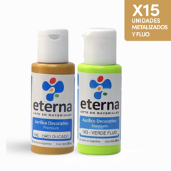 Acrilico Decorativo Eterna Metalizados Y Fluo De 50ml X15u