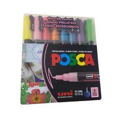 POSCA PC-3ML PTA. MEDIANA - ESTUCHE X 8 COL. GLITTER