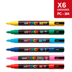 Posca Pc-3m Pta, Mediana X 6 Unidades