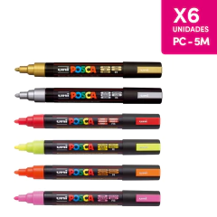 Posca Pc-5m Pta, Gruesa X 6 Unidades