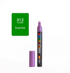 Marcador Acrilico Art Nature punta Fina x 12