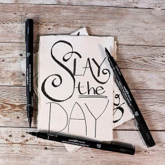 Uni Pin Microfibra Set Lettering X7 Unidades + Block Canson