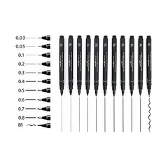 Uni Pin Set X 12 Microfibras Tinta Pigmentada en internet