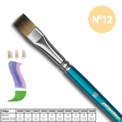 Pincel Plantec - Plano Fibra Sintetica FUME Nro 12