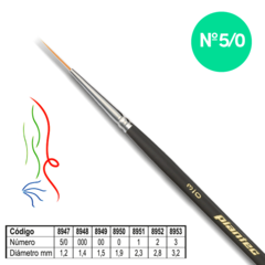 Pincel Plantec - Liner Fibra Sintetica Dorada Nro 5/0