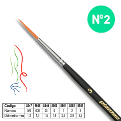 Pincel Plantec - Liner Fibra Sintetica Dorada Nro 2