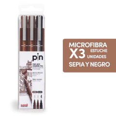 Uni Pin Set Sepia/black Estuche X 3 Unidades