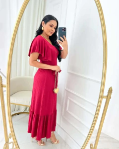 Vestido malha visco vermelha 140 - comprar online