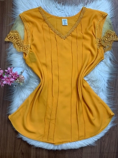 Blusa social mostarda 093 - comprar online