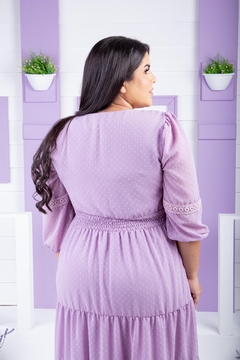 Vestido manuela lilás 085 - Re Dias Moda Evangélica
