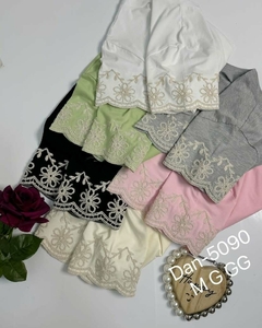 Blusa algodao bordado corda flor branco 0159 - comprar online