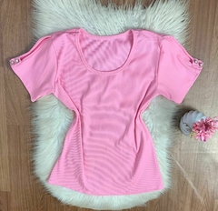 Blusa canelada rosa claro 0122 - comprar online