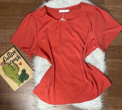 Blusa crepe seda terracota plus sise 0147 - comprar online
