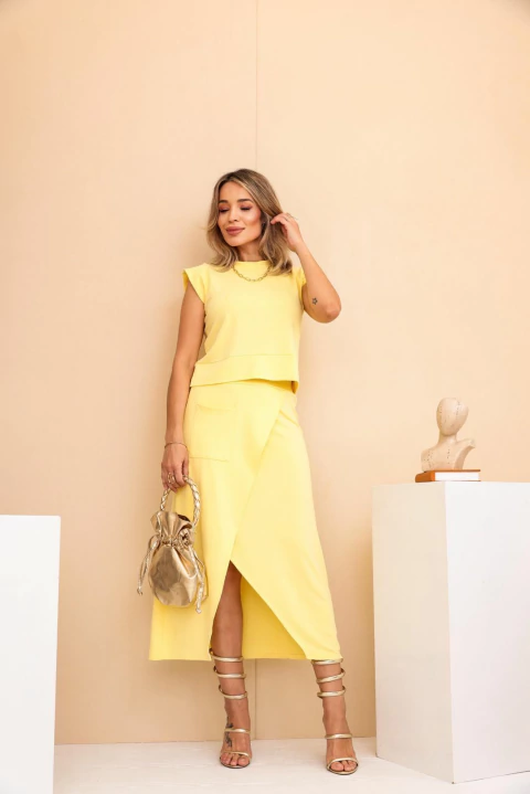 Conjunto moletinho amarelo 0180 - comprar online