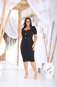 Vestido canelado preto 17 - comprar online