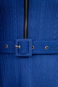 vestido ziper azul na internet
