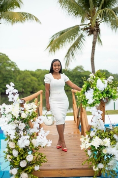 Vestido branco Tubinho de Bengaline 082 - comprar online