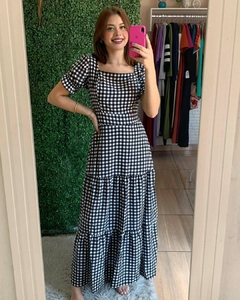 vestido longo xadrez 50 - comprar online