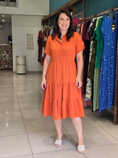 vestido plus sise terra cota 028 - - comprar online