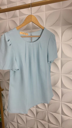 Blusa crepde seda azul 30 - comprar online