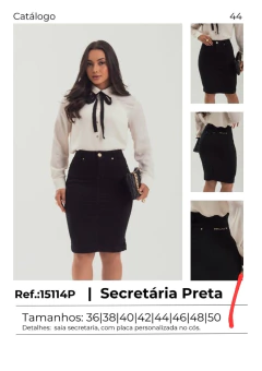 saia jeans sarjado sem elastano preto 055 - - comprar online