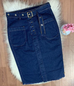 Saia jeans mid 254 - Re Dias Moda Evangélica