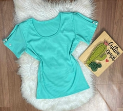 Blusa canelada verde claro 0122 - comprar online