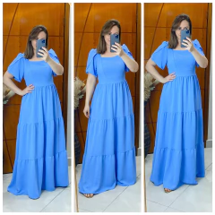 vestido longo duna azul claro cod 374 - comprar online