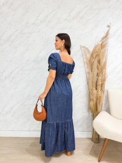 Vestido longo jeans 185 - Re Dias Moda Evangélica