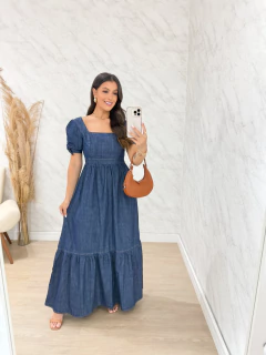 Vestido longo jeans 185 na internet