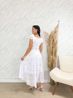 Vestido flor branco 171 na internet