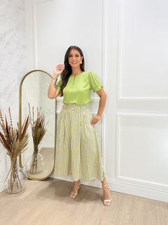 Blusa crepinho verde 31 - Re Dias Moda Evangélica