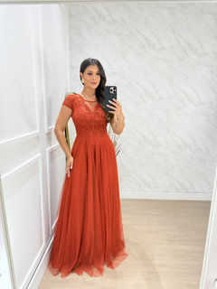 Vestido festa terra cota 0162 - comprar online