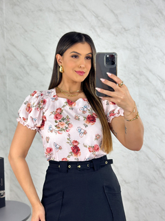 blusa flores vermelha 025 - comprar online