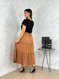 Blusa crepe preta 0130 - comprar online