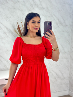 vestido chiffon vermelho 021 - loja online