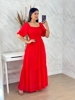 vestido chiffon vermelho 021 - comprar online