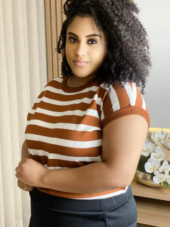 blusa plus sise modal marron claro 333 na internet