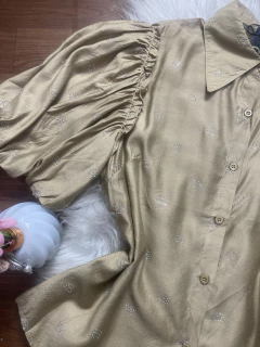 Blusa manga bufante caqui 175 - loja online