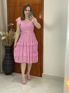 vestido tule azul rosa bebê 402 - comprar online