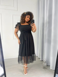 Vestido tule poá preto 133 - comprar online