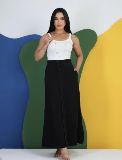 saia longa jeans preto -417 - comprar online