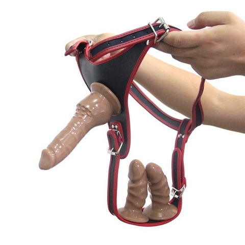 Cinta Strappon Dildo Triplo Prazeres Modern