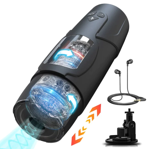 Masturbador de Rotação Telescópica 7 Prazeres Modern