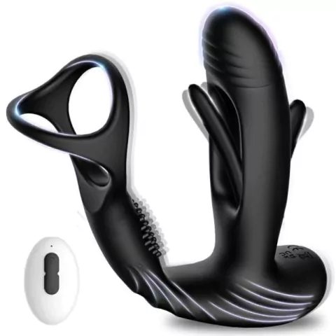 Plug anal massageador de próstata moderno, projetado para proporcionar prazer intenso, com controle remoto e design ergonômico.